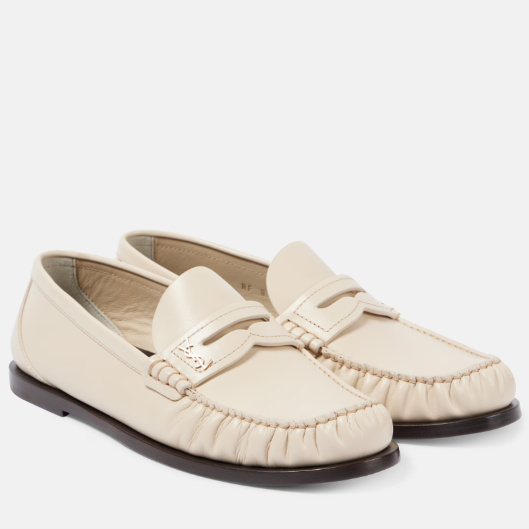 Saint Laurent Penny Loafers Beige
